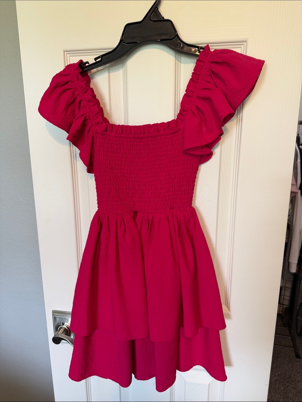 Express Hot Pink Smocked Mini Dress